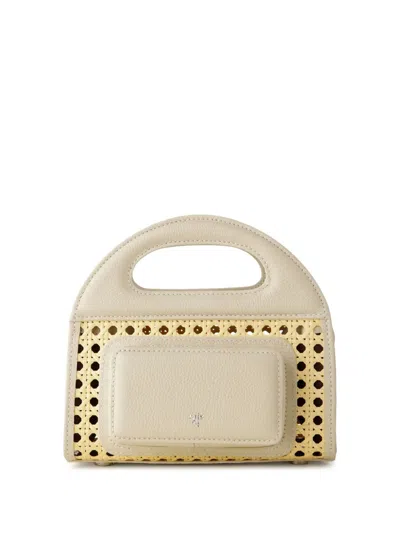 Misci Nine Rattan Handbag In White