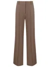Misci High-waisted Crepe Tailored Trouseers In Brown