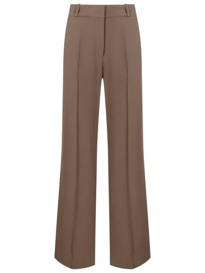 Misci High-waisted Crepe Tailored Trouseers In Brown