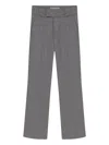 Misci Wide-waistband Wool Trousers In Gray