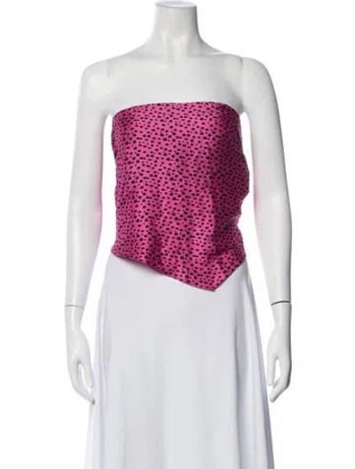 Pre-owned Miscreants Animal Print Crew Neck Crop Top In Pink