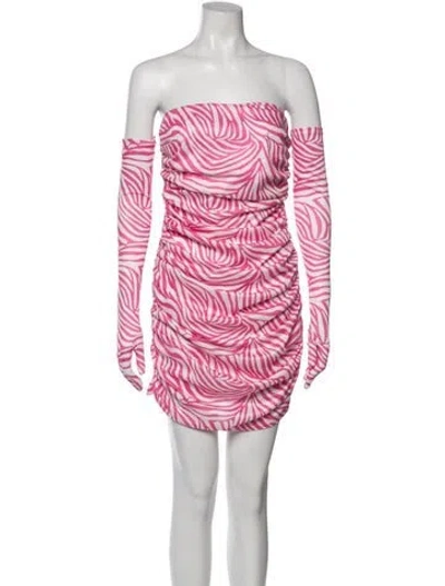 Pre-owned Miscreants Animal Print Mini Dress In Pink