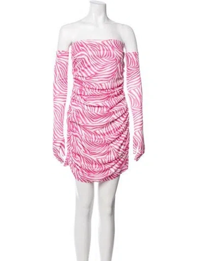 Pre-owned Miscreants Animal Print Mini Dress In Pink