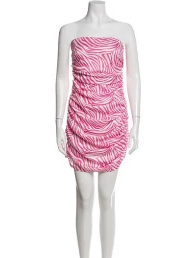 Pre-owned Miscreants Animal Print Mini Dress In Pink