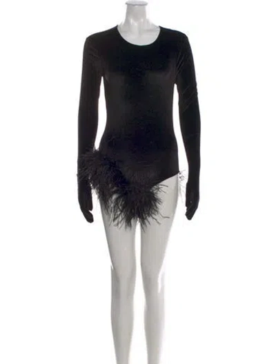 Pre-owned Miscreants Crew Neck Long Sleeve Bodysuit In Black