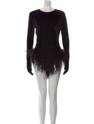 Pre-owned Miscreants Crew Neck Long Sleeve Bodysuit In Black