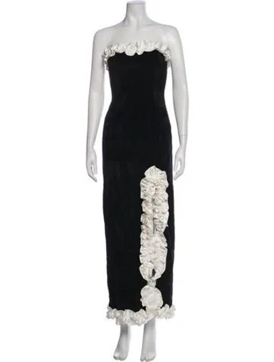 Pre-owned Miscreants Lace Pattern Long Dress In Black