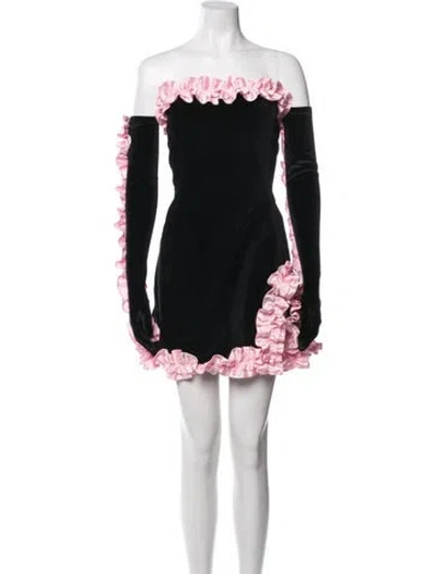 Pre-owned Miscreants Off-the-shoulder Mini Dress In Black