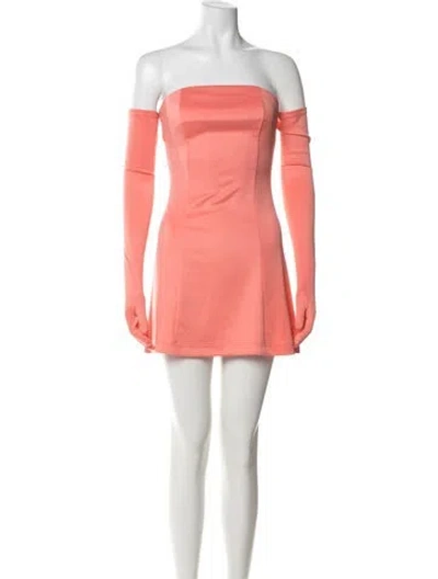 Pre-owned Miscreants Off-the-shoulder Mini Dress In Pink