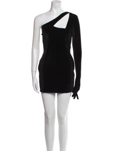 Pre-owned Miscreants One-shoulder Mini Dress In Black