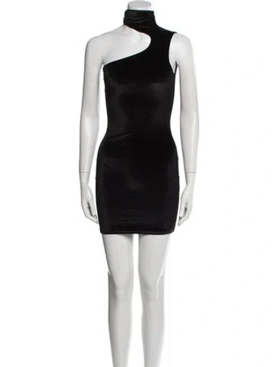Pre-owned Miscreants One-shoulder Mini Dress In Black