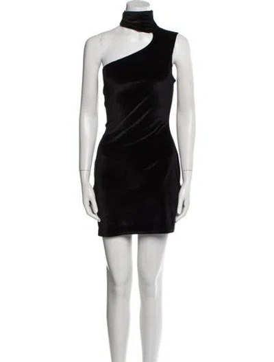 Pre-owned Miscreants One-shoulder Mini Dress In Black