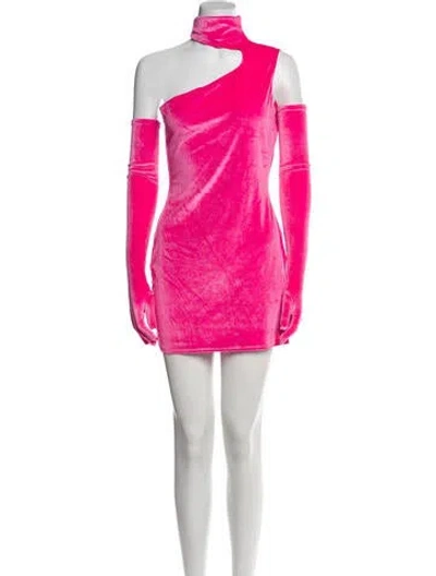 Pre-owned Miscreants One-shoulder Mini Dress In Pink