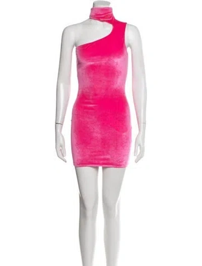 Pre-owned Miscreants One-shoulder Mini Dress In Pink