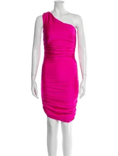 Pre-owned Miscreants One-shoulder Mini Dress In Pink