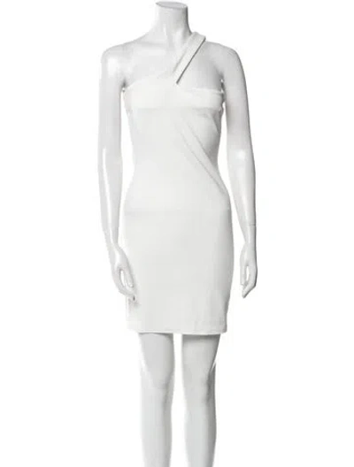 Pre-owned Miscreants One-shoulder Mini Dress In White