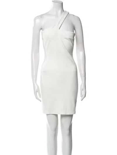 Pre-owned Miscreants One-shoulder Mini Dress In White