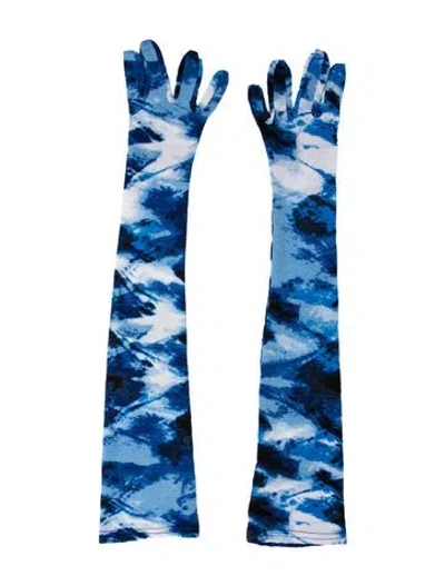 Pre-owned Miscreants Patterned Gloves In Blue