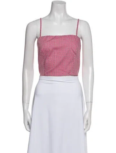 Pre-owned Miscreants Plaid Print Square Neckline Crop Top In Multi