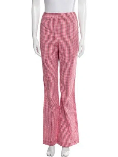 Pre-owned Miscreants Plaid Print Straight Leg Pants In Pink