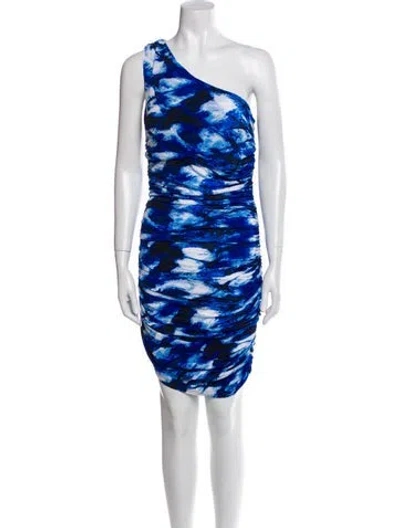 Pre-owned Miscreants Printed Mini Dress In Blue