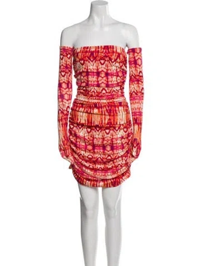 Pre-owned Miscreants Printed Mini Dress In Orange