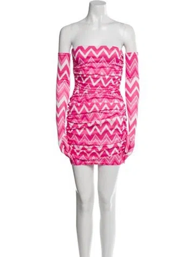 Pre-owned Miscreants Printed Mini Dress In Pink