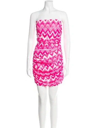 Pre-owned Miscreants Printed Mini Dress In Pink