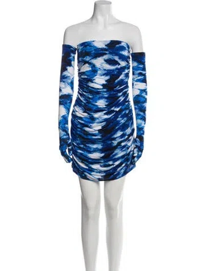 Pre-owned Miscreants Printed Pleated Accents Set In Blue