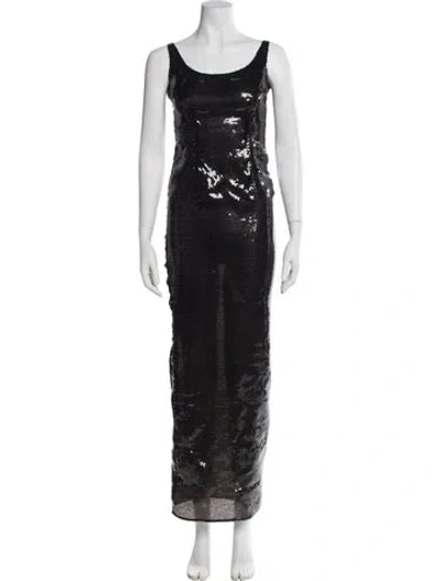 Pre-owned Miscreants Scoop Neck Long Dress In Gray