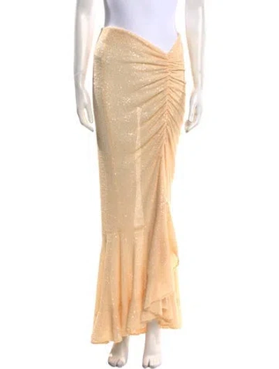 Pre-owned Miscreants Silk Long Skirt In Neutral