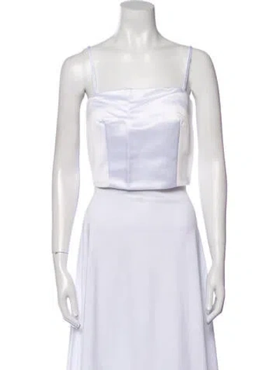 Pre-owned Miscreants Square Neckline Sleeveless Crop Top In White