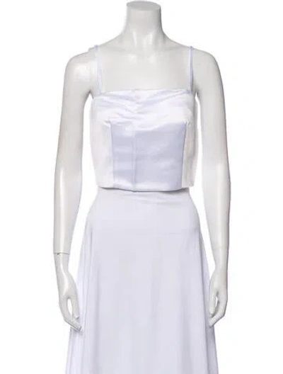 Pre-owned Miscreants Square Neckline Sleeveless Crop Top In White