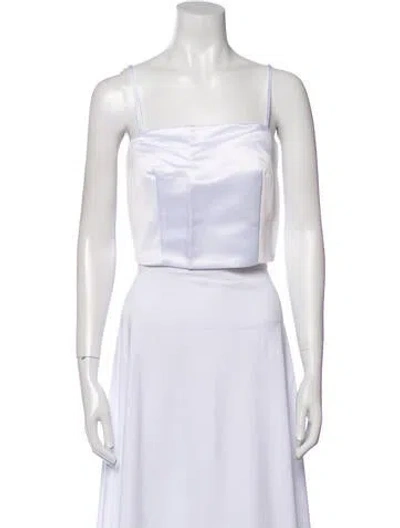Pre-owned Miscreants Square Neckline Sleeveless Crop Top In White