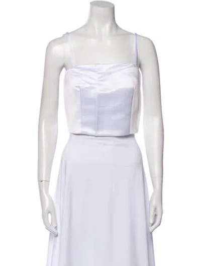 Pre-owned Miscreants Square Neckline Sleeveless Crop Top In White