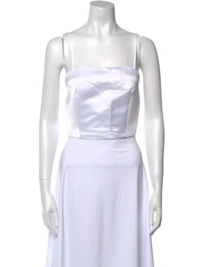 Pre-owned Miscreants Square Neckline Sleeveless Crop Top In White