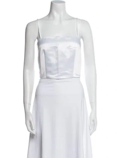 Pre-owned Miscreants Square Neckline Sleeveless Crop Top In White