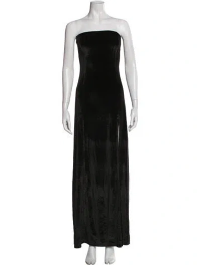 Pre-owned Miscreants Strapless Long Dress In Black