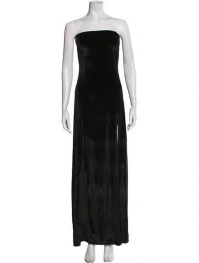 Pre-owned Miscreants Strapless Long Dress In Black
