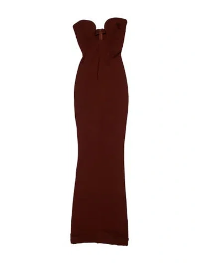 Pre-owned Miscreants Strapless Long Dress In Brown