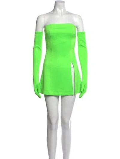 Pre-owned Miscreants Strapless Mini Dress In Green