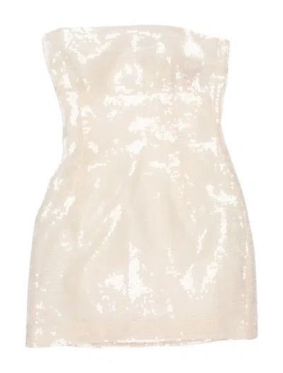 Pre-owned Miscreants Strapless Mini Dress In Neutral