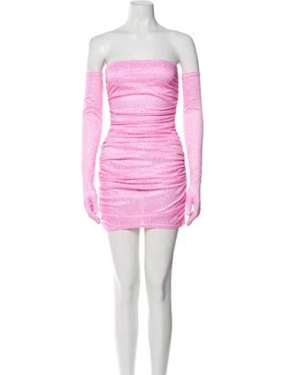 Pre-owned Miscreants Strapless Mini Dress In Pink