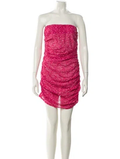 Pre-owned Miscreants Strapless Mini Dress In Pink
