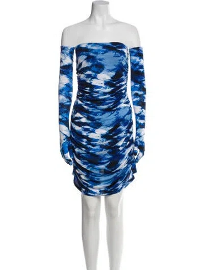 Pre-owned Miscreants Tie-dye Print Mini Dress In Blue