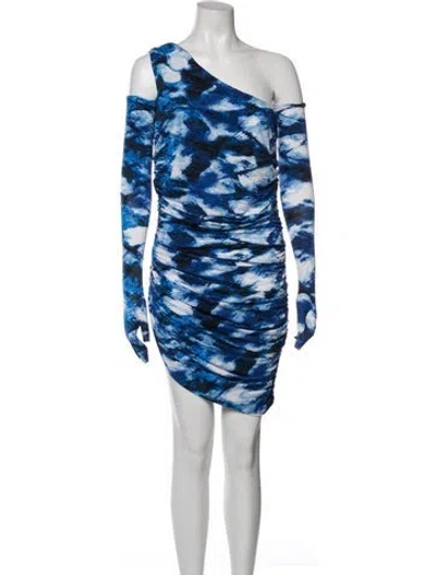 Pre-owned Miscreants Tie-dye Print Mini Dress In Blue