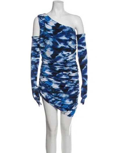 Pre-owned Miscreants Tie-dye Print Mini Dress In Blue