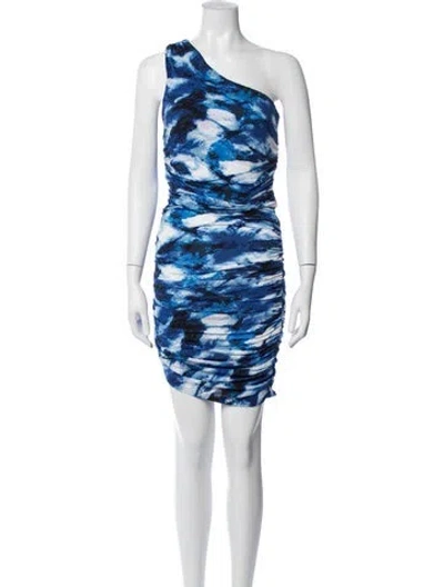 Pre-owned Miscreants Tie-dye Print Mini Dress In Blue