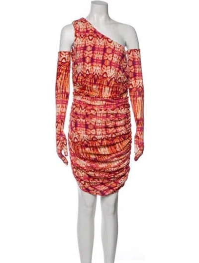 Pre-owned Miscreants Tie-dye Print Mini Dress In Orange
