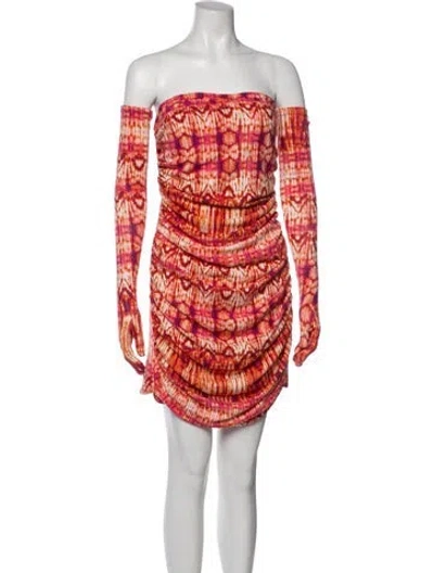 Pre-owned Miscreants Tie-dye Print Mini Dress In Orange